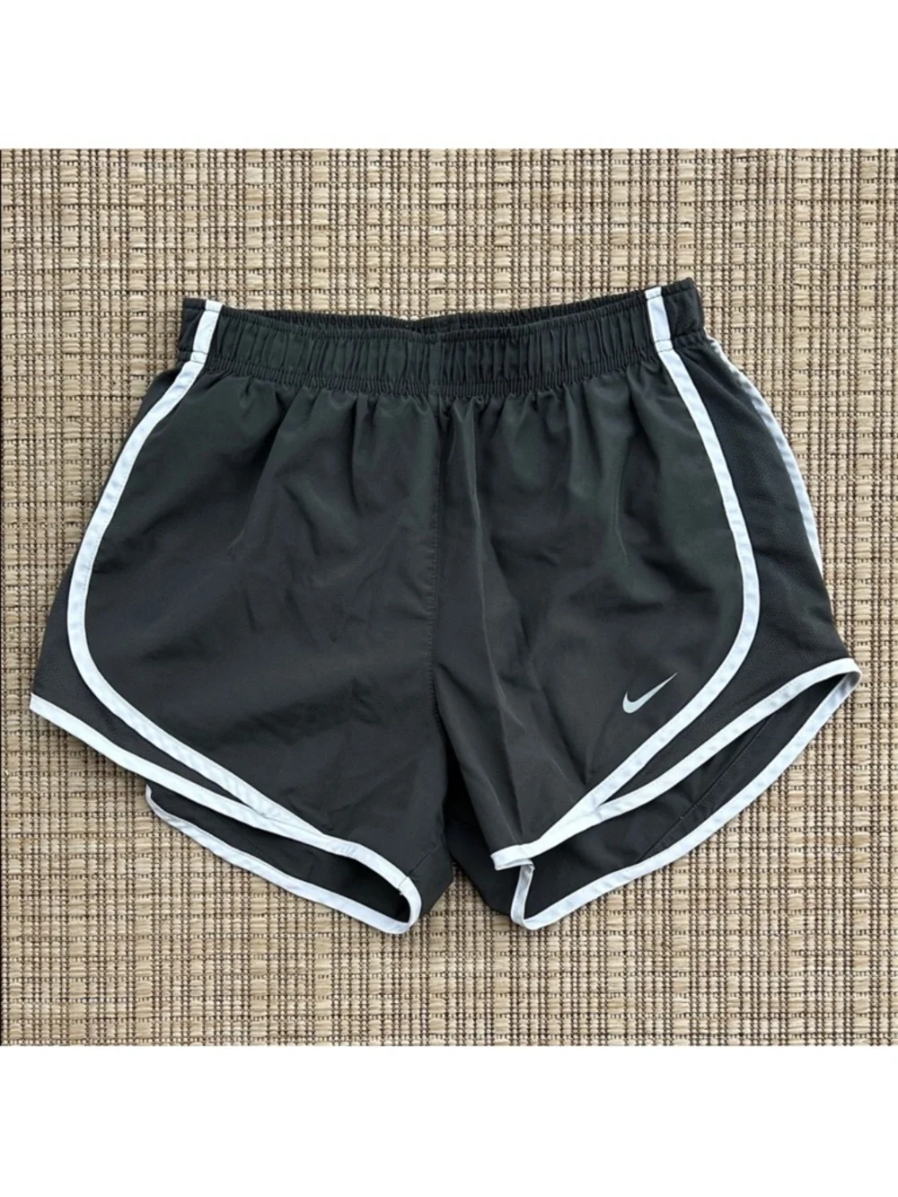 Nike Dri-Fit Black Women's Athletic Shorts with White Trim